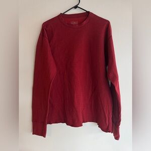 L.L. Bean Red Long Sleeve Crewneck Shirt - Mens XL